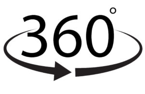 360 Degree icon on transparent background. 360 Degree sign. 360 symbol.